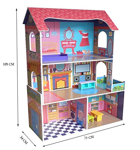 Kiddi Style Casa Muñecas Madera Grande - Modelo Town House