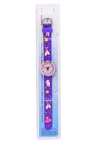 KIDDUS Reloj Educativo de Calidad para niña y niño. Analógico de Pulsera, con Ejercicios Time Teacher para Aprender a Leer y Decir la Hora. Mecanismo de Cuarzo japonés. RE0262 Ballet