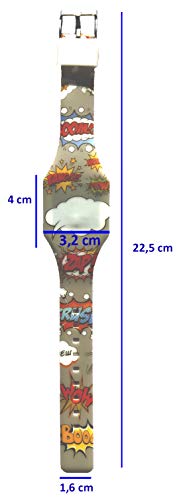 KIDDUS Reloj LED Digital para niña o niño. Pulsera de Silicona Suave para niños y Adultos. Batería Japonesa reemplazable. Fácil de Leer y Aprender Las Horas