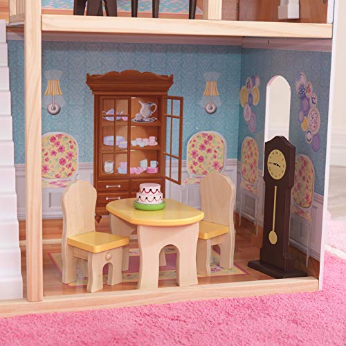 KidKraft 65252 Majestic Mansion - Casa de Muñecas de Madera con Muebles y Accesorios Incluidos, 4 Pisos, para Muñecas de 30 cm, Multicolor