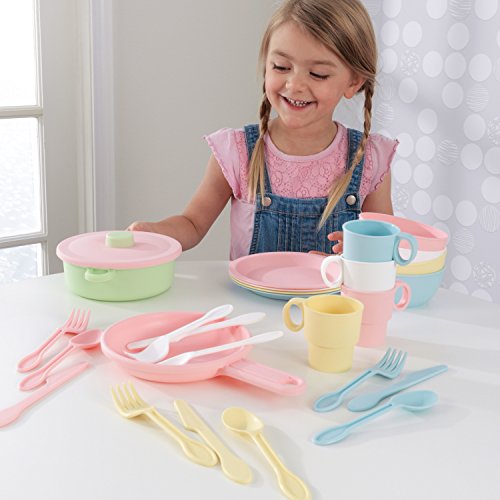 KidKraft - Set de 27 utensilios de cocina de juguete, Multicolore (Pastel) (63027) , color/modelo surtido