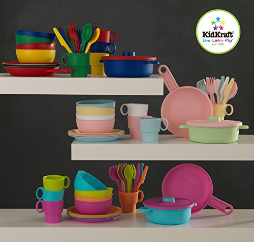 KidKraft - Set de 27 utensilios de cocina de juguete, Multicolore (Pastel) (63027) , color/modelo surtido