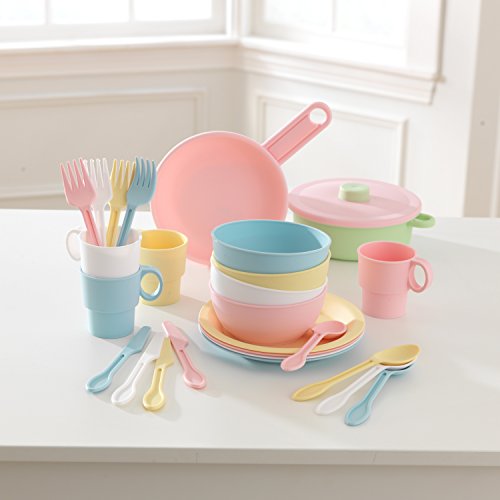 KidKraft - Set de 27 utensilios de cocina de juguete, Multicolore (Pastel) (63027) , color/modelo surtido