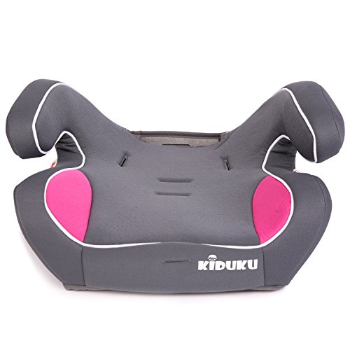 KIDUKU® Silla de Coche, Crece con el niño, 9 kg-36 kg (1-12 años), Grupo 1/2/3 (Gris/Rosa)