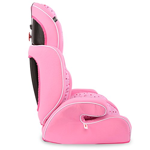 KIDUKU® Silla de Coche, Crece con el niño, 9 kg-36 kg (1-12 años), Grupo 1/2/3 (Rosa)
