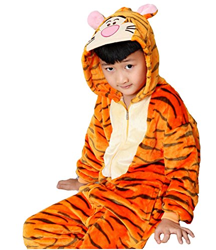 Kigurumi Pijama Animales de Niño Niños Traje Disfraz Carnaval Halloween Fiesta Cosplay Unisex XS/4-5 Years-Tigre