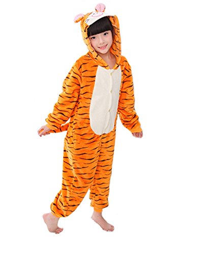 Kigurumi Pijama Animales de Niño Niños Traje Disfraz Carnaval Halloween Fiesta Cosplay Unisex XS/4-5 Years-Tigre