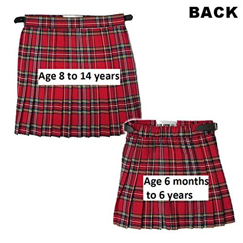 Kilt/falda escocesa plisada para ni�as - Royal Stewart - Estilo cl�sico, color rojo - 2 a�os