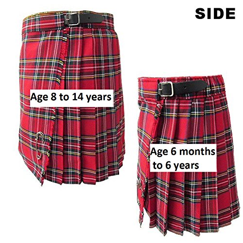 Kilt/falda escocesa plisada para ni�as - Royal Stewart - Estilo cl�sico, color rojo - 2 a�os