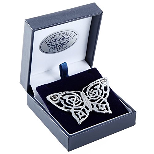 Kilts Wi Hae Impresionante Broche de Cuadros de Mariposa en Cromo Pulido – Fabricado en Escocia