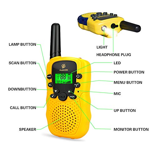 Kimy Juguetes Niñas 3 4 5 6 7 8 9 Años, Regalos para Niños Walkie Talkie 3-12 Años Regalos para Niñas de 6 Años Juguetes para Niñas de 3-12 Años Juguetes Chico Regalos Navidad Niña Amarillo