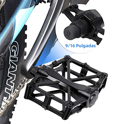 KinCam Pedales Bicicleta, Pedales Bicicleta Montaña de Aleación de Aluminio Antideslizante de 9/16 Pulgadas para MTB, BMX, Bicicleta Urbana, Bicicleta de Carretera