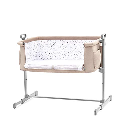 Kinderkraft Cuna Colecho 2 en 1 NESTE, Ajustable, Plegable, Accesorios, Beige