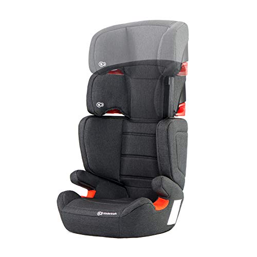 Kinderkraft Silla Coche Isofix JUNIOR FIX, Grupo 2/3, de 15 a 36 kg, Negro