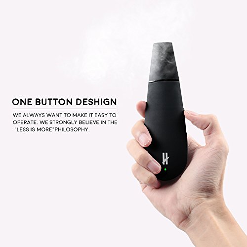 Kingtons Hierba Seca Vaporizador con Profundo Amplia Cámara del Horno Cigarrillo Electrónico Hierbas Vaporizador Mod Kit Vaping Bueno Vapor de Baker E-Shisha E-Cigarrillo Tubería No Nicotina - Negro