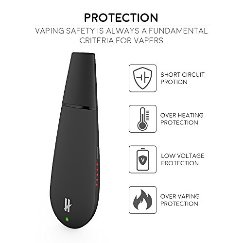 Kingtons Hierba Seca Vaporizador con Profundo Amplia Cámara del Horno Cigarrillo Electrónico Hierbas Vaporizador Mod Kit Vaping Bueno Vapor de Baker E-Shisha E-Cigarrillo Tubería No Nicotina - Negro