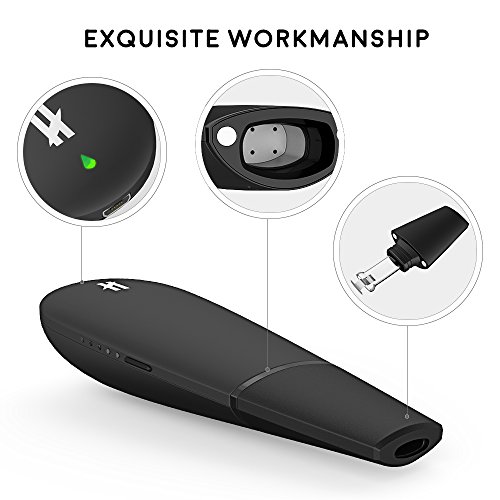 Kingtons Hierba Seca Vaporizador con Profundo Amplia Cámara del Horno Cigarrillo Electrónico Hierbas Vaporizador Mod Kit Vaping Bueno Vapor de Baker E-Shisha E-Cigarrillo Tubería No Nicotina - Negro