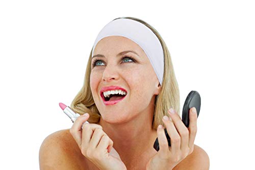 KinHwa Diadema de Microfibra de SPA para Mujer, Cinta de Maquillaje Facial Lavable, Cinta mágica para baño, Maquillaje y Deporte, 3 Unidades 8cmx65cm Blanco