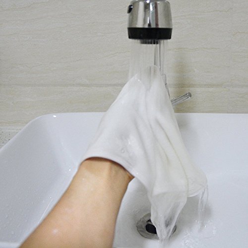 KinHwa paños de Limpieza Facial Maquillaje Remover paños de Secado rápido de Microfibra Paños de Cara (Blancox6, 30cmx30cm)