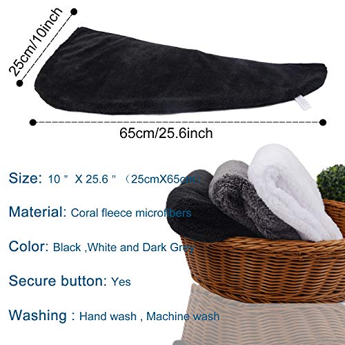 KinHwa Toalla Turbante Seca Pelo Toalla Turbante Microfibra Toalla Turbante de Microfibra para el Pelo Retorcido Rápido para el Cabello Mojado (Negro, 25cmx65cm-coral Fleece)