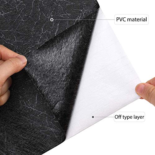 KINLO 0.61 * 5m per Rollo Vinilo Adhesivo para Forrar Muebles con la Veta de Seda Cruda Bonita Negro Impermeable PVC Papel Pintado de Pared/Decoración Dormitorio Infantil/Cocina/Armario/Mesa/Puerta