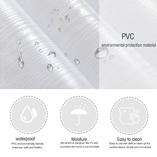 KINLO Papel Adhesivo Pintado Impermeable con la Imagen de Madera Pegatina de PVC para Decorar y Proteger Pegatina para Muebles Cocina Baño a Prueba de Agua de Moho 0.61*5M per Rollo