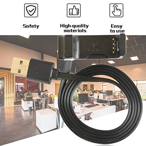 Kinshops Reemplace el Cargador USB Adaptador del Cargador del Muelle de Carga de la Base para los Datos de Soporte del Reloj Inteligente Garmin Vivoactive HR, Negro