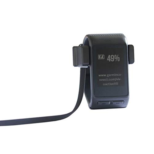 Kinshops Reemplace el Cargador USB Adaptador del Cargador del Muelle de Carga de la Base para los Datos de Soporte del Reloj Inteligente Garmin Vivoactive HR, Negro