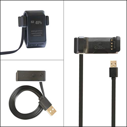 Kinshops Reemplace el Cargador USB Adaptador del Cargador del Muelle de Carga de la Base para los Datos de Soporte del Reloj Inteligente Garmin Vivoactive HR, Negro