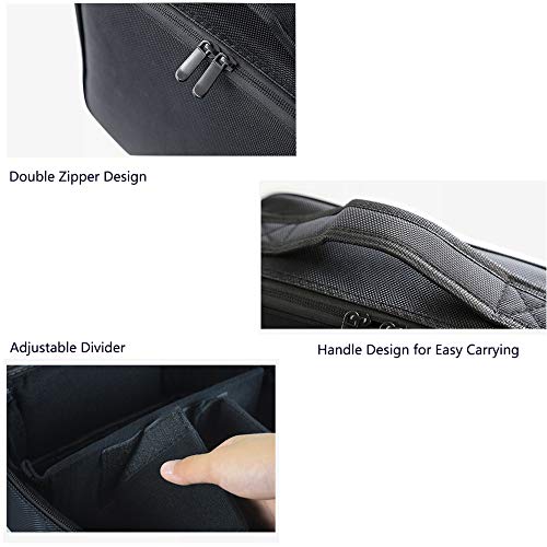 Kisem Bolso de Cosméticos , Portable Kit de Maquillaje Neceser , ( Negro ) Bolsa de Viaje Desmontable ， 26x22x10 CM Portable Organizador Maletín para Maquillaje Maleta