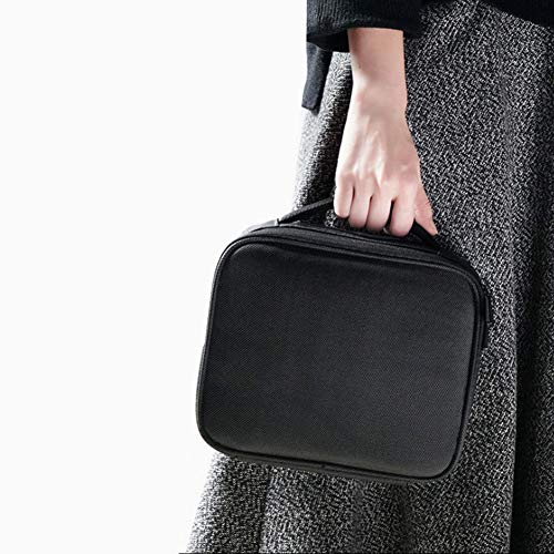 Kisem Bolso de Cosméticos , Portable Kit de Maquillaje Neceser , ( Negro ) Bolsa de Viaje Desmontable ， 26x22x10 CM Portable Organizador Maletín para Maquillaje Maleta