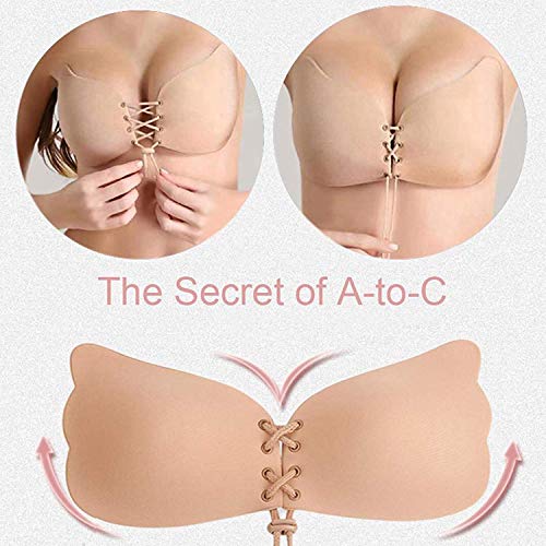 KISSBOBO Sujetador Adhesivo Push up Sujetadores Adhesivo Invisible Sin Espalda Sujetador Silicona de Gel