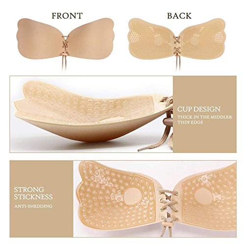 KISSBOBO Sujetador Adhesivo Push up Sujetadores Adhesivo Invisible Sin Espalda Sujetador Silicona de Gel