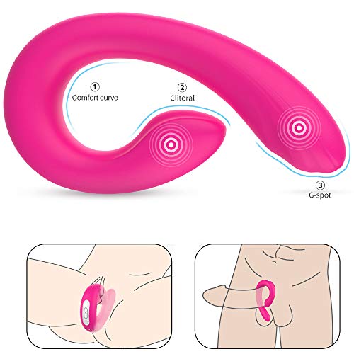 Kissplay Vībrǎdôręș Mujer Vibradôr para Paréjas, Tipo U Vībrǎdoręș para Mujer,doble Motor de 9 Modos, Bràgàș Mujer Pareja Clítóris, Estimulạción Clítóris Puntó Ġ, magnético recargable Pink