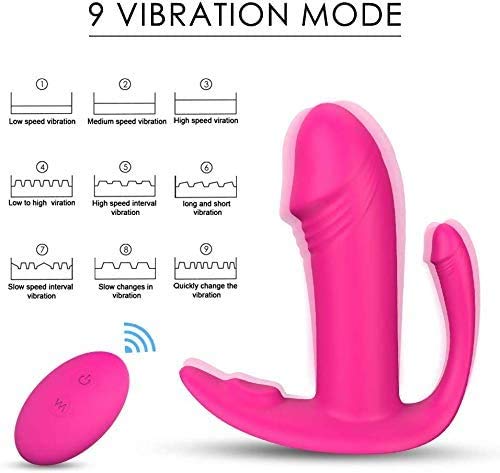 Kissplay Vībrǎdør Clītørīanø Mujer Mando a Distancia, Mujer Control Remoto, Silencio de 9 bandas, adecuado para mujeres ponibles, USB recargable, Pink