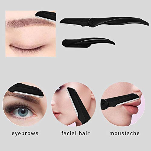 Kit cejas,Pinzas, Maquinilla de afeitar, Tijera, Cepillo de cejas y peine, Lápiz de cejas, Plantilla de cejas, Estuche de viaje para mujeres y hombres