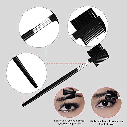 Kit cejas,Pinzas, Maquinilla de afeitar, Tijera, Cepillo de cejas y peine, Lápiz de cejas, Plantilla de cejas, Estuche de viaje para mujeres y hombres