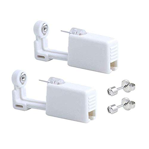 Kit de 2 pistolas para piercing en la oreja desechables, esterilizadas, sin dolor