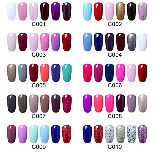 Kit de 6 esmaltes de uñas CLAVUZ, secado UV