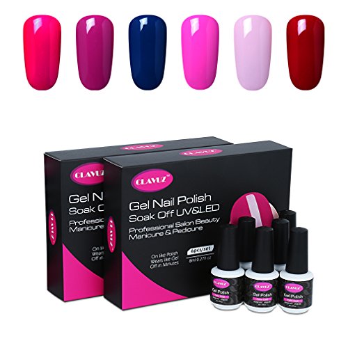Kit de 6 esmaltes de uñas CLAVUZ, secado UV