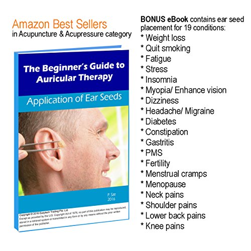 Kit de 600 Cuentas Semillas de Oreja Múltiples Condiciones, Libro Electrónico Diagrama de Posicionamiento, Sonda, Diagrama de Acupuntura de la Oreja, Pinzas