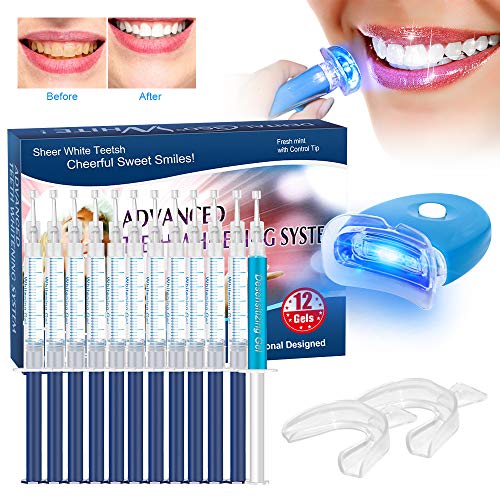Kit de Blanqueamiento de Dientes, BREETT Blanqueador Dental Profesional Teeth Whitening Kit, Para Manchas de Humo Geles blanqueamiento 12