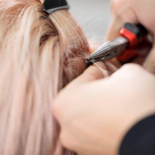 Kit de extensión de cabello Kit de alicates de 1000 piezas para cabello, juego de anillos de extensión de cabello, micro enlaces para extensión de cabello y salón de belleza (marrón oscuro)