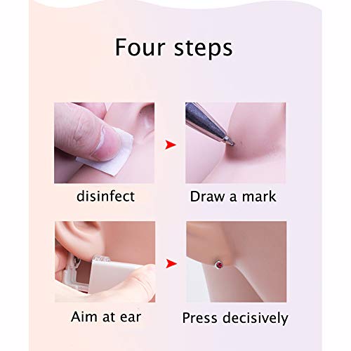 Kit De Herramientas Pistola 2Pcs Auto-En-Oreja Piercing Pistola Desechable Pendiente del Oído del Perno Prisionero del Kit del Arma Estéril Sin Dolor De Oído,H