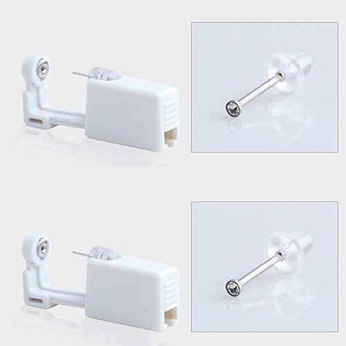 Kit De Herramientas Pistola 2Pcs Auto-En-Oreja Piercing Pistola Desechable Pendiente del Oído del Perno Prisionero del Kit del Arma Estéril Sin Dolor De Oído,H