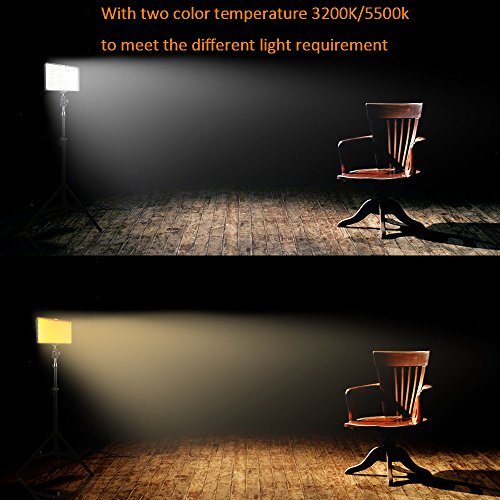 Kit de LED Iluminación,Yeeteem 160 Regulable Ultra High Power Panel Cámara Digital / Videocámara Video Light con Soporte de Luz de Estudio de 79 "Alto y 3200/ 5500K Kit de Luces Video