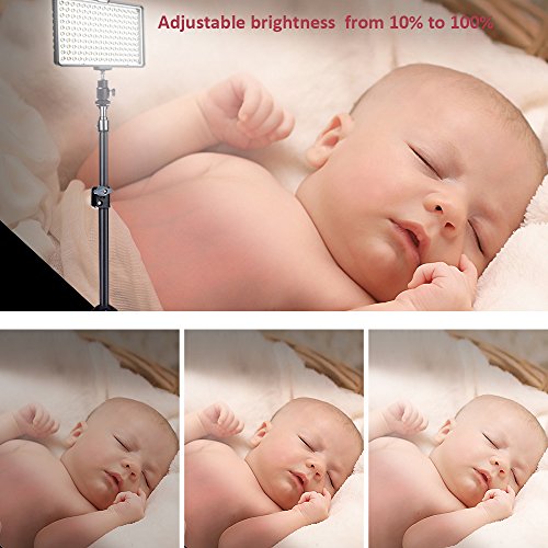 Kit de LED Iluminación,Yeeteem 160 Regulable Ultra High Power Panel Cámara Digital / Videocámara Video Light con Soporte de Luz de Estudio de 79 "Alto y 3200/ 5500K Kit de Luces Video
