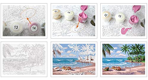 Kit de lienzo Bicicleta y campo para Pintura por Números, pinturas y pinceles para adultos/senior/iniciacion a pintura método antiestres o regalo de 40 x 50 cm. resultados perfectos de CHIPYHOME