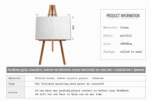 Kit de lienzo Bicicleta y campo para Pintura por Números, pinturas y pinceles para adultos/senior/iniciacion a pintura método antiestres o regalo de 40 x 50 cm. resultados perfectos de CHIPYHOME