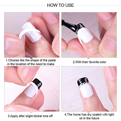 Kit de manicura francesa de MIZHSE de gel de uñas de color blanco y negro